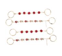 minkissy 4pcs Rhinestone Flower Shoe Chains Detachable Alloy Rose Charms for Women DIY Sandals Boot Bag Decoration Elegant Floral Shoe Embellishments