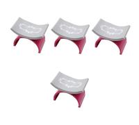 minkissy 4pcs Silicone Nail Hand Pillow Manicure Arm Rest Nail Art Table Mat Rhinestones Multifunctional Hand Rest for Salon Red