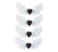minkissy 4Pcs Silver Rhinestone Shoe Clips Gothic Angel Wing Decorative Buckles for Women High Heel Clip Bridal Charm Accessories Durable