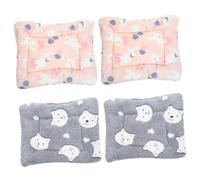 minkissy 4pcs Small Animal Bed Mat Cozy Hamster Sleeping Blanket for Guinea Pigs Cats Soft Warm Pet Mat for Cages Cars and Home Use for Autumn