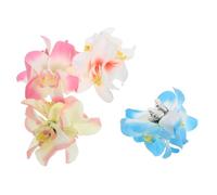 minkissy 4PCS Tropical Flower Hair Clips Silk Hawaiian Hairpins for Women Colorful Plumeria Hibiscus Accessories for Beach Parties Summer Events