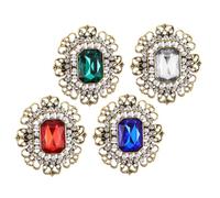 minkissy 4pcs Vintage Alloy Brooch Pin with Rhinestone Pearl Elegant Wedding Bridal Flower Corsage for Women Versatile Lapel Pins for Dress Hat Bag Accessories