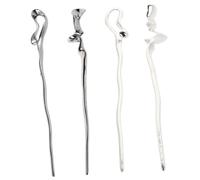 minkissy 4pcs Vintage Chinese Hair Sticks Smooth Alloy Hair Forks for Long Bun Styling Women Accessories Classic Retro Design for Weddings Parties Everyday Use