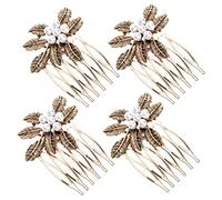 minkissy 4pcs Vintage Pearl Hairpin Hair Comb Teeth Bridal Hair Accessory for Wedding Prom Night