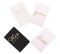 minkissy 4pcs Wedding Vows Notebook Set for Groom and Bride with Gold Foil Lettering Practical Guide and Wedding Speech Templates White Paper Vow Renewal Decoration for Engagement