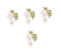 minkissy 4pcs Wisteria Flower Brooch Pin for Women Delicate Alloy Clothing Accessory Durable and Easy to Wear for Jackets Hats Bags and Scarves