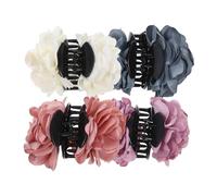 minkissy 4pcs Women Oversized Flower Hairpin Clips Barrette Hair Claw Fashion Design Multi