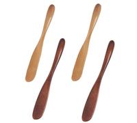 minkissy 4pcs Wood Makeup Scrapers Eye Face Mask Applicators Light Portable Beauty Tools Natural Durable for Home Salon