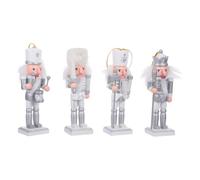 minkissy 4pcs Wooden Christmas Nutcracker Decorations Featuring Festive Design and Traditional Style, Holiday Tabletop Figurines and Versatile Centerpiece Pieces for Seasonal Home Décor