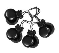 minkissy 4pcs Wooden Spanish Castanets Set Traditional Finger Percussion Instruments for Dance Music Education Band Performance Sound Stylish Design Versatile Use