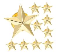 minkissy 4sets 10pcs Star Pins Badge Five Pointed Star Lapel Pins for Veterans Day Independence Day Party Costume Decorations Easy to Attach Brooch Decor 10pcs*4