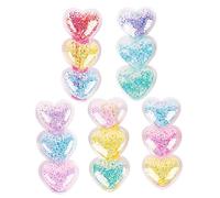 minkissy 5 Pack Heart Quicksand Boys and Girls Hair Clips Children Hair Accessories for Girls Ages 4-8