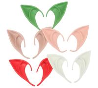 minkissy 5 Pairs Elf Ears Cosplay Props for Halloween Christmas Costume Parties Lightweight Easy to Wear Fit Required Includes White Green Red Pink Pale Pink Ears