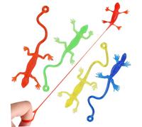 minkissy 5 Pcs Stretchy Sticky Lizard Soft Tpr Material Small Squishy Figurines Party Favors Fun Squeeze Twist Stress Relief Gifts