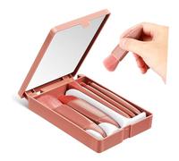 minkissy 5-piece Portable Travel Makeup Brush Set in Dusty Rose Foundation Powder and Lip Brushes Mini Size for On-the-go Use for Cosmetics Application