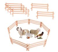 minkissy 50 Pcs Farm Fence Panels Realistic Corral Fencing Accessories for Barn Horse Stable Playpen Safe Build Custom Shapes for Farm and Animal Figurines