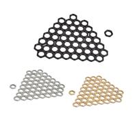 minkissy 50 Pcs Zinc Alloy Fine Tooth Guitar Bass Socket Jack Nuts Inner Gold Thin Replacement Accessories for Instrument Repair