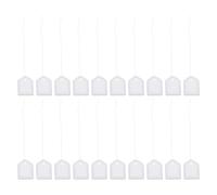minkissy 500pcs Small Fan-Shaped Price Tags with String Silver Edge for Jewelry Display, Retail Pricing, Clothing Labeling and Vendor Booth Supplies