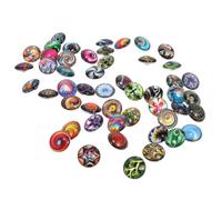 minkissy 50pcs 18mm Round Glass Snap Button Charms for Jewelry Making, Creative DIY Supplies for Bracelets, Necklaces, Pendants, Mixed Styles Craft Fasteners Random Style