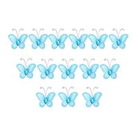 minkissy 50pcs 3D Butterflies Wire Mesh Glitter Butterflies Blue Butterflies with Decoration for Party Engagement Wedding