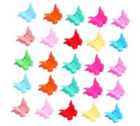 minkissy 50pcs Butterfly Hair Clips for Girls Mini Plastic Claw Grips Colorful Hair Accessories for Kids Small Clamps for Everyday Use