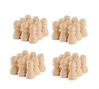 minkissy 50pcs DIY Unfinished Wooden Chess Pieces Smooth Texture Wood Crafts for Painting and Decoration Childrens Educational Tabletop Game