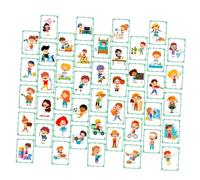 minkissy 50pcs Interactive Recognition Cards for Early Education Behavior Reward Punch Cards Classroom Affirmation Learning Family Engagement Educational