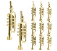 minkissy 50pcs Miniature Musical Instrument Models Golden Trumpet Flute Saxophone DIY Christmas Tree Decorations Creative Craft Supplies for Holiday Ornaments and Dollhouse Displays