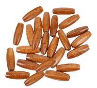 minkissy 50pcs Oval Wooden Beads 8.5x22mm Maple Wood Loose Jewelry Beads with 2.5mm Hole for DIY Crafts Macrame and Handmade Decorations