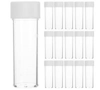 minkissy 50pcs Plastic Vial Bottles with Leak-proof Screw Caps, Small Laboratory Sample for Medical Testing, Fluid, and Sputum Specimens in Clinical Use