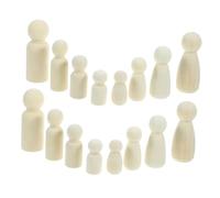 minkissy 50pcs Unfinished Wooden Peg Dolls DIY Painting Craft Figures for Creative Hands Activity Blank Wood Peg People for Decoration and Model Making