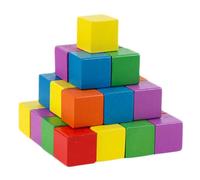 minkissy 50pcs Wooden Square Cubes for Boys and Girls Small Craft Blocks for Early Childhood Education DIY Projects and Mathematics Learning Activities