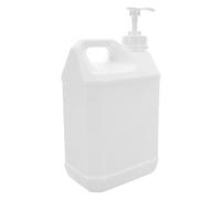 minkissy 5l White Plastic Chemical Container with Pump and Lid, Reusable Sealed Storage Bucket with Handle for Laboratory and Industrial Liquid Storage