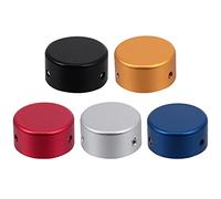 minkissy 5pcs Aluminum Alloy Footswitch Topper Pedal Protection Caps with Screws for Guitar Effect Pedals, Blue Gold Wine Red Black Sturdy Metal Foot Nail Covers for Guitarist Use