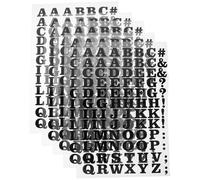 minkissy 5pcs Black Iron-on Letter Patches Heat Transfer Alphabet Embroidery Decors for Fabric Clothes DIY Crafting, Small Size 27x18.5mm, Suitable for Garment Decoration