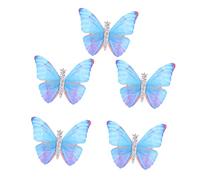 minkissy 5Pcs Blue Butterfly Hair Barrette Set with Pretty Bowknot Design Stainless Steel Material Gentle on Hair and Lasting Long for Ladies and Women
