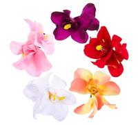 minkissy 5pcs Bohemian Orchid Flower Hair Clips for Small Decorative Hair Barrettes in White Red Pink Purple Light Gold