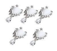 minkissy 5pcs Cat Eye Butterfly Jewelry Nail Art Studs Zircon Gems Charms Decor