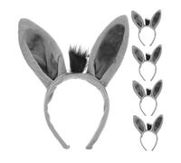 minkissy 5PCS Donkey Ears Headband Plush Animal Ears for Halloween Birthday Parties and Cosplay Dress Up Lightweight Comfortable and Durable Costume Accessories