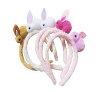 minkissy 5PCS Easter Bunny Ear Headbands Plush Party Hair Hoops Lightweight Non Deforming Festival Headdress for Women Mixed Colors Photo Props for Costume and Masquerade Celebrations