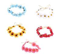 minkissy 5pcs Floral Crown Headband Wedding Headband Bride Tiara Hen Party Sunflower Headdress Hair Ornament