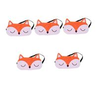 minkissy 5pcs Fox Style Blackout Sleeping Eye Mask Lightweight Breathable Eye Cover for Women for Travel Napping and Relaxation Lightproof for Total Darkness