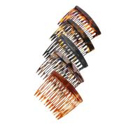 minkissy 5pcs French Side Comb for Women, Acetate Hair Fork with 12 Wide Teeth, Comfortable Styling and Anti-static Feature, for Elegant Occasions and Daily Wear, Vintage French Chic Design