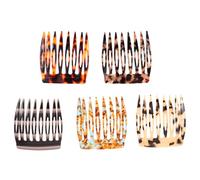 minkissy 5pcs French Side Hair Combs Wide Tooth Acetate Anti-static Mini Hair Combs for Women Small Styling Accessories for Daily Use with Pattern