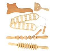 minkissy 5pcs Gua Sha Massager for Reflexology Foot Body Massage Wood Stick Massager
