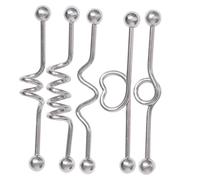minkissy 5Pcs Industrial Barbell Ear Set Fashionable Silver Ear Jewelry for Men and Women Comfortable Design Creative Long Bar Earrings for Everyday Wear