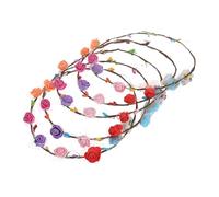 minkissy 5pcs Led Flower Headband Wreath Floral Hair Accessories for Boys and Girls and Adults for Parties Festivals and Celebrations Random Style