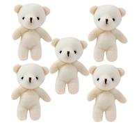 minkissy 5Pcs Mini Bear Pendant Portable Soft Bear Dolls for DIY Keychains Luggage Charms Birthday Gift with Delicate Craftsmanship and Cute Design