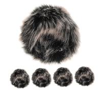 minkissy 5pcs Mini Clip-on Microphone Fur Covers Wind Muff for Wireless Lavalier Mic Noise Reduction Outdoor Audio Tour Guide System