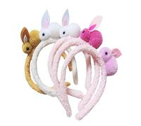 minkissy 5PCS Mixed Colour Plush Bunny Ear Headband Lightweight Rabbit Hair Hoop for Easter Party Costume Kids Photo Prop Accessories